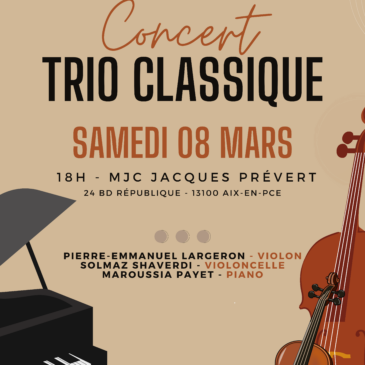 08 mars – Concert Trio Classique